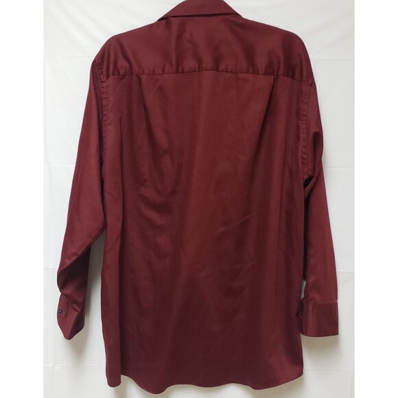 Geoffrey Beene Classic Fit Men’s Burgundy Long Sleeve Button-Down Shirt 16.5 POE - Picture 2 of 9